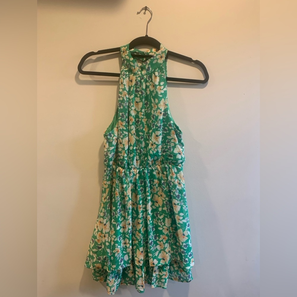 Sienna Sky Adult Green Floral Mini Dress